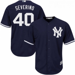 Youth Majestic New York Yankees 40 Luis Severino Replica Navy Blue Alternate MLB Jersey 