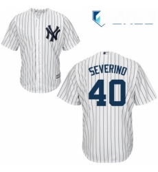 Youth Majestic New York Yankees 40 Luis Severino Replica White Home MLB Jersey 