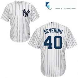 Youth Majestic New York Yankees 40 Luis Severino Replica White Home MLB Jersey 
