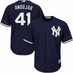 Youth Majestic New York Yankees 41 Miguel Andujar Authentic Navy Blue Alternate MLB Jersey 