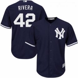 Youth Majestic New York Yankees 42 Mariano Rivera Authentic Navy Blue Alternate MLB Jersey