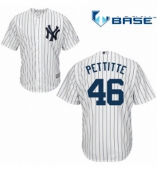 Youth Majestic New York Yankees 46 Andy Pettitte Authentic White Home MLB Jersey