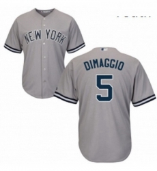 Youth Majestic New York Yankees 5 Joe DiMaggio Authentic Grey Road MLB Jersey