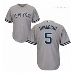 Youth Majestic New York Yankees 5 Joe DiMaggio Authentic Grey Road MLB Jersey