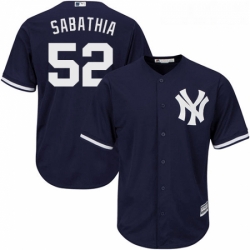 Youth Majestic New York Yankees 52 CC Sabathia Authentic Navy Blue Alternate MLB Jersey