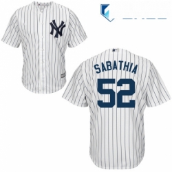 Youth Majestic New York Yankees 52 CC Sabathia Authentic White Home MLB Jersey
