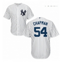 Youth Majestic New York Yankees 54 Aroldis Chapman Replica White Home MLB Jersey
