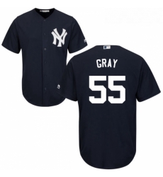 Youth Majestic New York Yankees 55 Sonny Gray Authentic Navy Blue Alternate MLB Jersey 