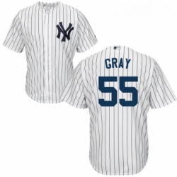 Youth Majestic New York Yankees 55 Sonny Gray Authentic White Home MLB Jersey 