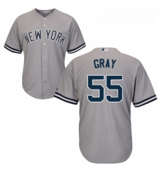 Youth Majestic New York Yankees 55 Sonny Gray Replica Grey Road MLB Jersey 