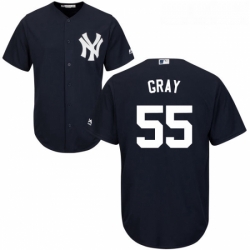 Youth Majestic New York Yankees 55 Sonny Gray Replica Navy Blue Alternate MLB Jersey 