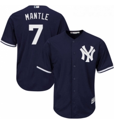 Youth Majestic New York Yankees 7 Mickey Mantle Replica Navy Blue Alternate MLB Jersey