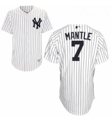 Youth Majestic New York Yankees 7 Mickey Mantle Replica White Name Back MLB Jersey