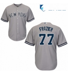 Youth Majestic New York Yankees 77 Clint Frazier Authentic Grey Road MLB Jersey 