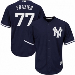 Youth Majestic New York Yankees 77 Clint Frazier Authentic Navy Blue Alternate MLB Jersey 