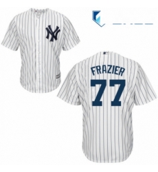 Youth Majestic New York Yankees 77 Clint Frazier Authentic White Home MLB Jersey 