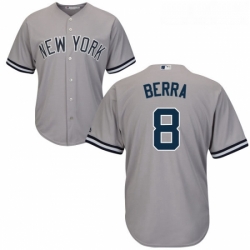 Youth Majestic New York Yankees 8 Yogi Berra Authentic Grey Road MLB Jersey