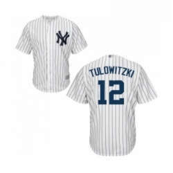 Youth New York Yankees 12 Troy Tulowitzki Authentic White Home Baseball Jersey 