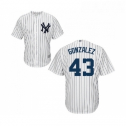 Youth New York Yankees 43 Gio Gonzalez Authentic White Home Baseball Jersey 