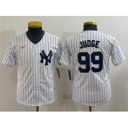 Youth New York Yankees 99 Aaron Judge White Stitched Baseball Jersey