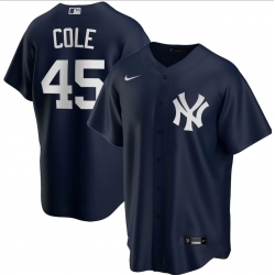 Youth Nike New York Yankees 45 Gerrit Cole Navy Road Stitched Baseball Jersey