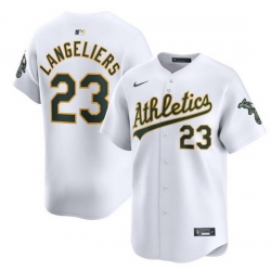 Men Oakland Athletics 23 Shea Langeliers White Home Limited Stitched Jersey