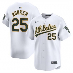 Men Oakland Athletics 25 Brent Rooker White Home Limited Stitched Jersey