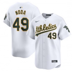 Men Oakland Athletics 49 Ryan Noda White Home Limited Stitched Jersey
