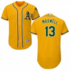 Mens Majestic Oakland Athletics 13 Bruce Maxwell Gold Alternate Flex Base Authentic Collection MLB Jersey