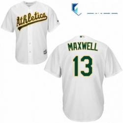 Mens Majestic Oakland Athletics 13 Bruce Maxwell Replica White Home Cool Base MLB Jersey 