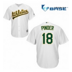Mens Majestic Oakland Athletics 18 Chad Pinder Replica White Home Cool Base MLB Jersey 