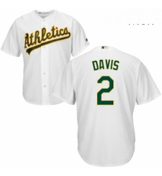 Mens Majestic Oakland Athletics 2 Khris Davis Replica White Home Cool Base MLB Jersey 