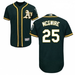 Mens Majestic Oakland Athletics 25 Mark McGwire Green Alternate Flex Base Authentic Collection MLB Jersey