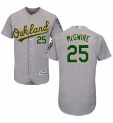 Mens Majestic Oakland Athletics 25 Mark McGwire Grey Road Flex Base Authentic Collection MLB Jersey