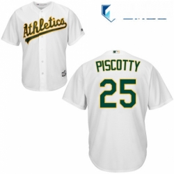 Mens Majestic Oakland Athletics 25 Stephen Piscotty Replica White Home Cool Base MLB Jersey 