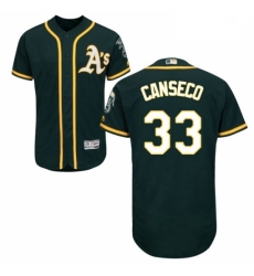 Mens Majestic Oakland Athletics 33 Jose Canseco Green Alternate Flex Base Authentic Collection MLB Jersey