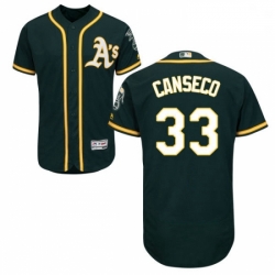 Mens Majestic Oakland Athletics 33 Jose Canseco Green Alternate Flex Base Authentic Collection MLB Jersey