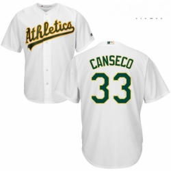 Mens Majestic Oakland Athletics 33 Jose Canseco Replica White Home Cool Base MLB Jersey