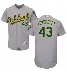 Mens Majestic Oakland Athletics 43 Dennis Eckersley Grey Road Flex Base Authentic Collection MLB Jersey