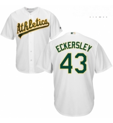 Mens Majestic Oakland Athletics 43 Dennis Eckersley Replica White Home Cool Base MLB Jersey