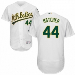 Mens Majestic Oakland Athletics 44 Chris Hatcher White Home Flex Base Authentic Collection MLB Jersey