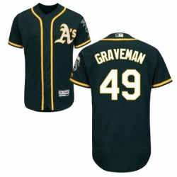 Mens Majestic Oakland Athletics 49 Kendall Graveman Green Flexbase Authentic Collection MLB Jersey