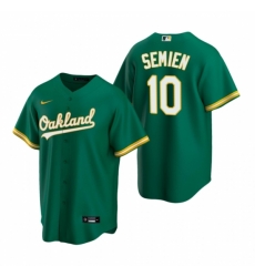 Mens Nike Oakland Athletics 10 Marcus Semien Green Alternate Stitched Baseball Jerse