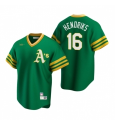 Mens Nike Oakland Athletics 16 Liam Hendriks Kelly Green Cooperstown Collection Road Stitched Baseball Jersey