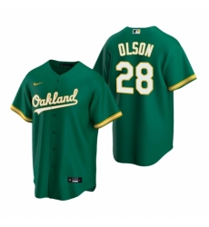 Mens Nike Oakland Athletics 28 Matt Olson Green Alternate Stitched Baseball Jersey
