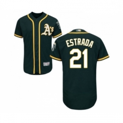 Mens Oakland Athletics 21 Marco Estrada Green Alternate Flex Base Authentic Collection Baseball Jersey