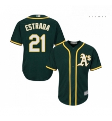 Mens Oakland Athletics 21 Marco Estrada Replica Green Alternate 1 Cool Base Baseball Jersey 