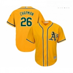 Mens Oakland Athletics 26 Matt Chapman Replica Gold Alternate 2 Cool Base Baseball Jersey 
