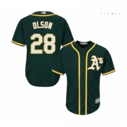 Mens Oakland Athletics 28 Matt Olson Replica Green Alternate 1 Cool Base Baseball Jersey 
