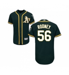 Mens Oakland Athletics 56 Fernando Rodney Green Alternate Flex Base Authentic Collection Baseball Jersey
